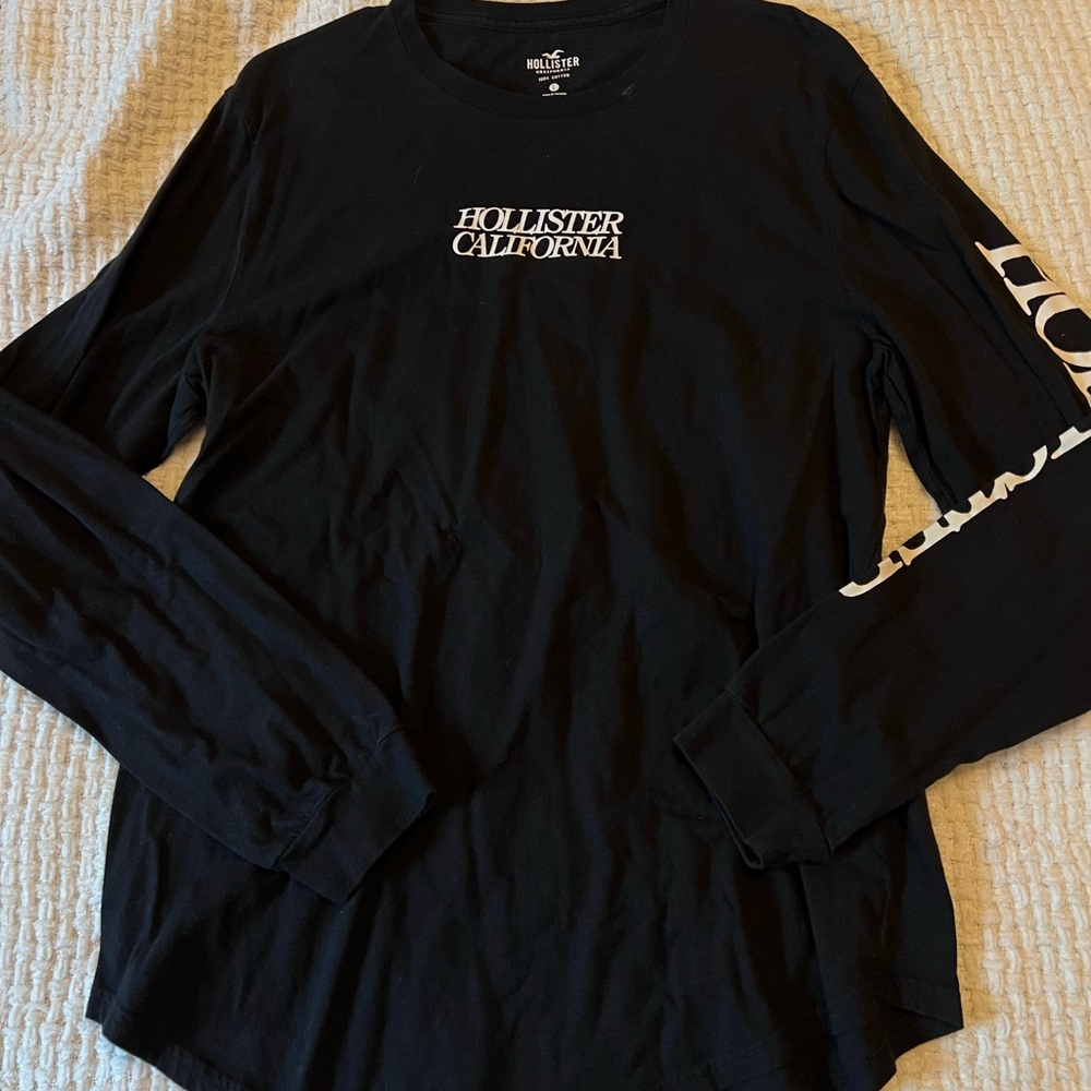 Mens Black Hollister Long Sleeve Shirt Size Large